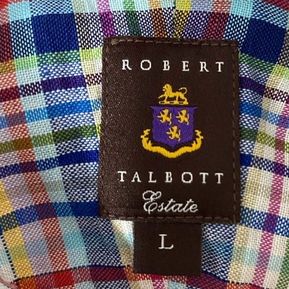 Robert Talbott Estate Multi Colored Striped 100% Linen Long Sleeve Shirt Mens L - Picture 3 of 9